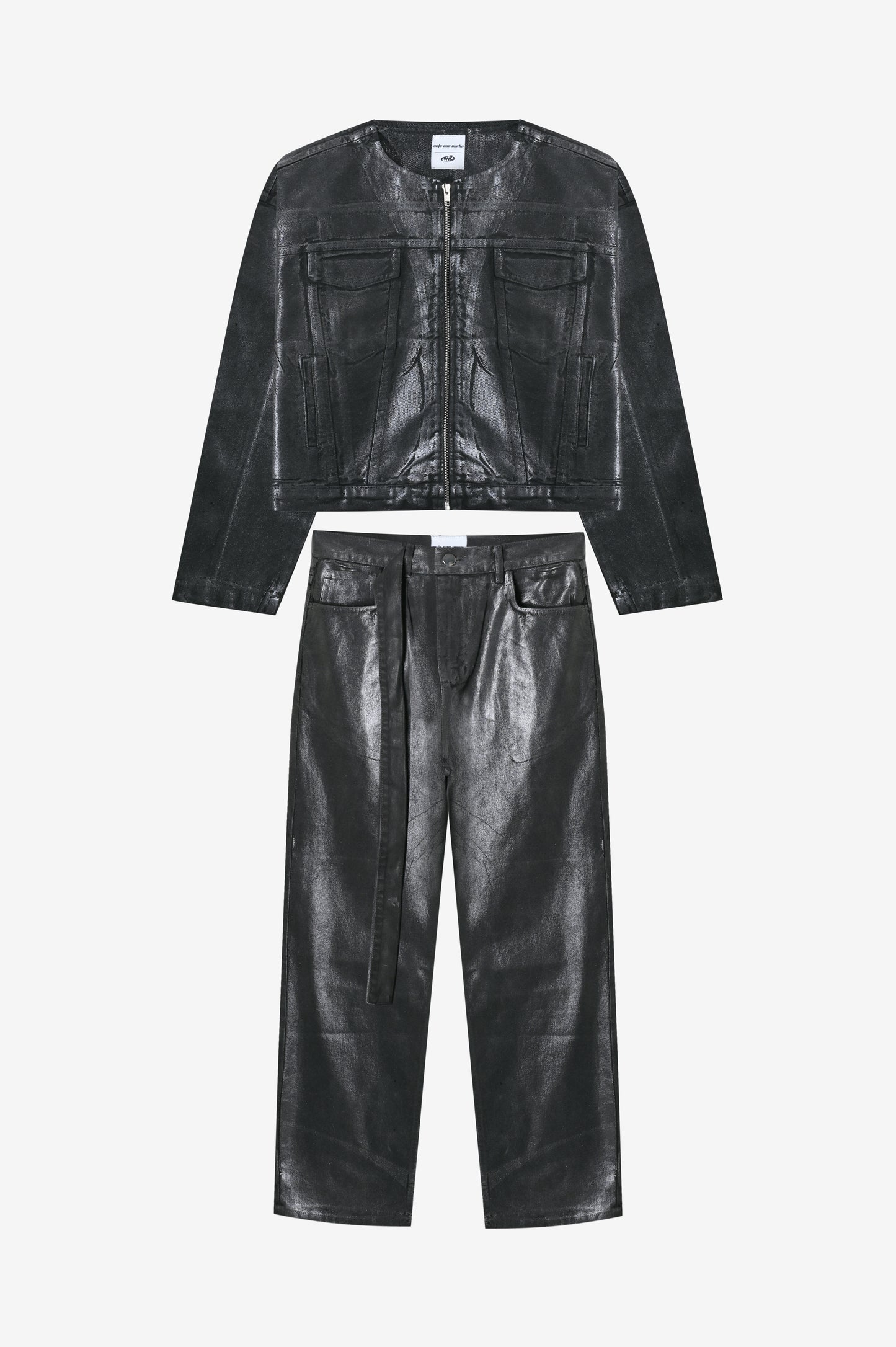 Waxed Denim Pants Black