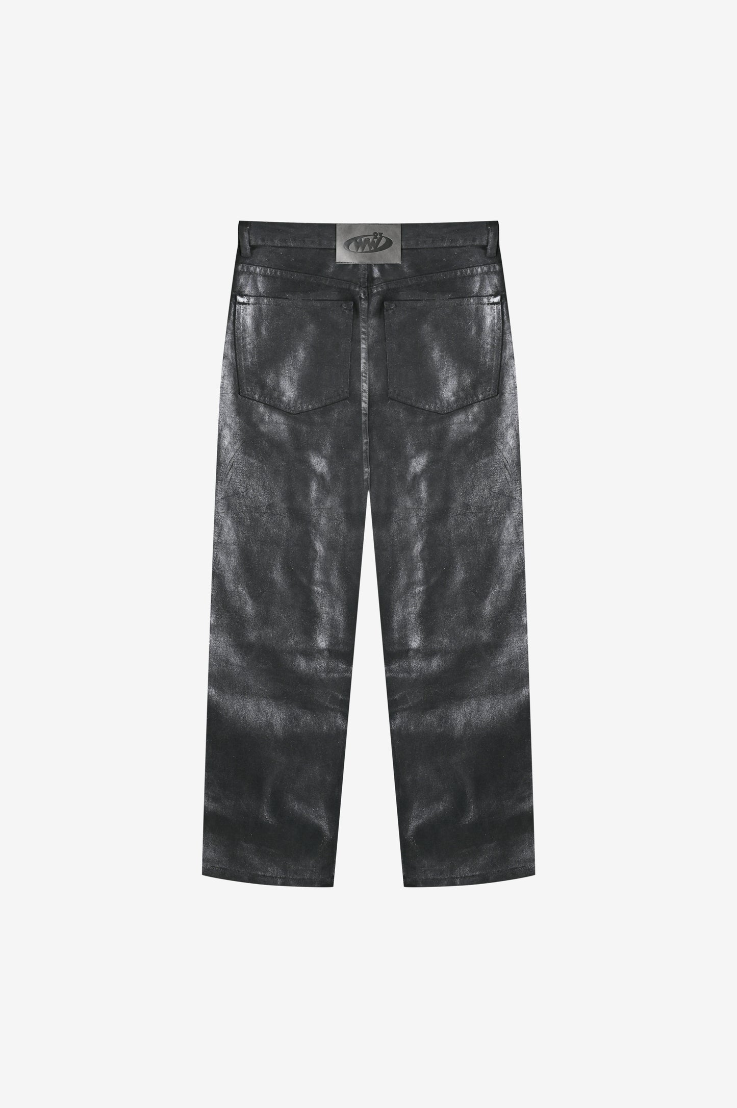 Waxed Denim Pants Black