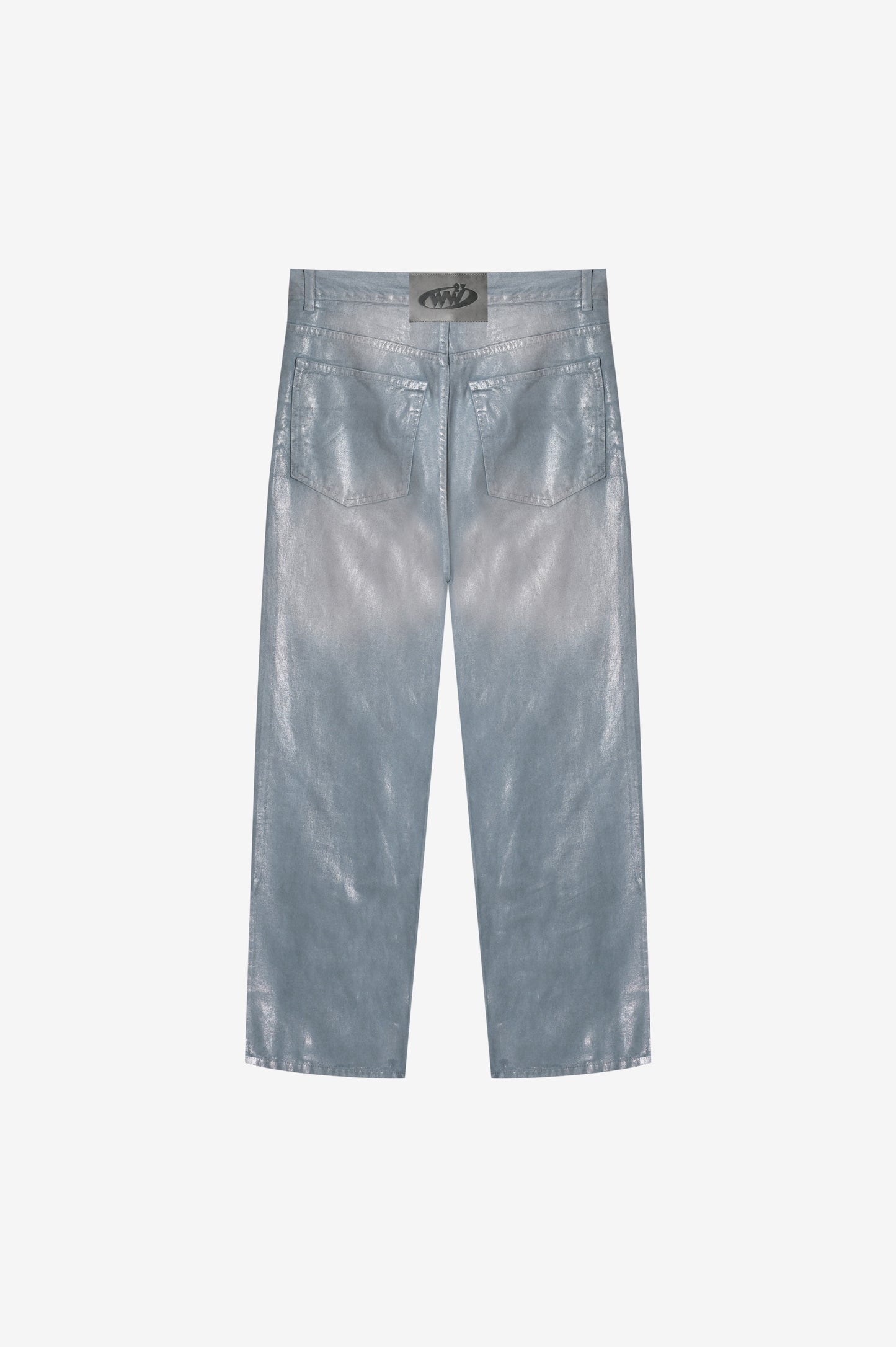 Waxed Denim Pants Blue