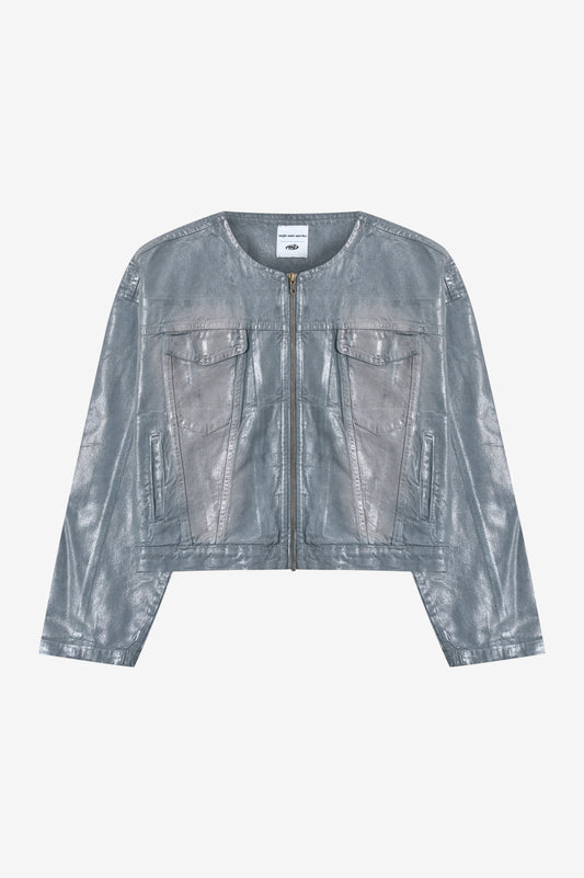 Waxed Denim Jacket Blue