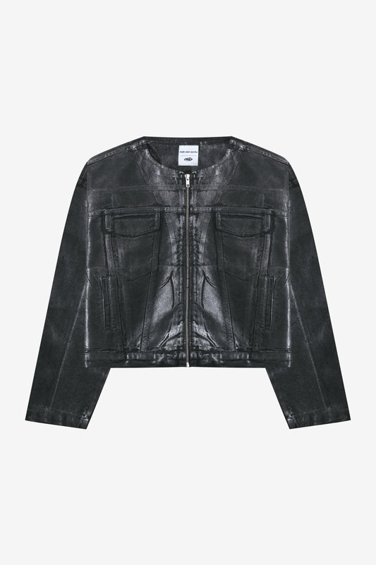 Waxed Denim Jacket Black