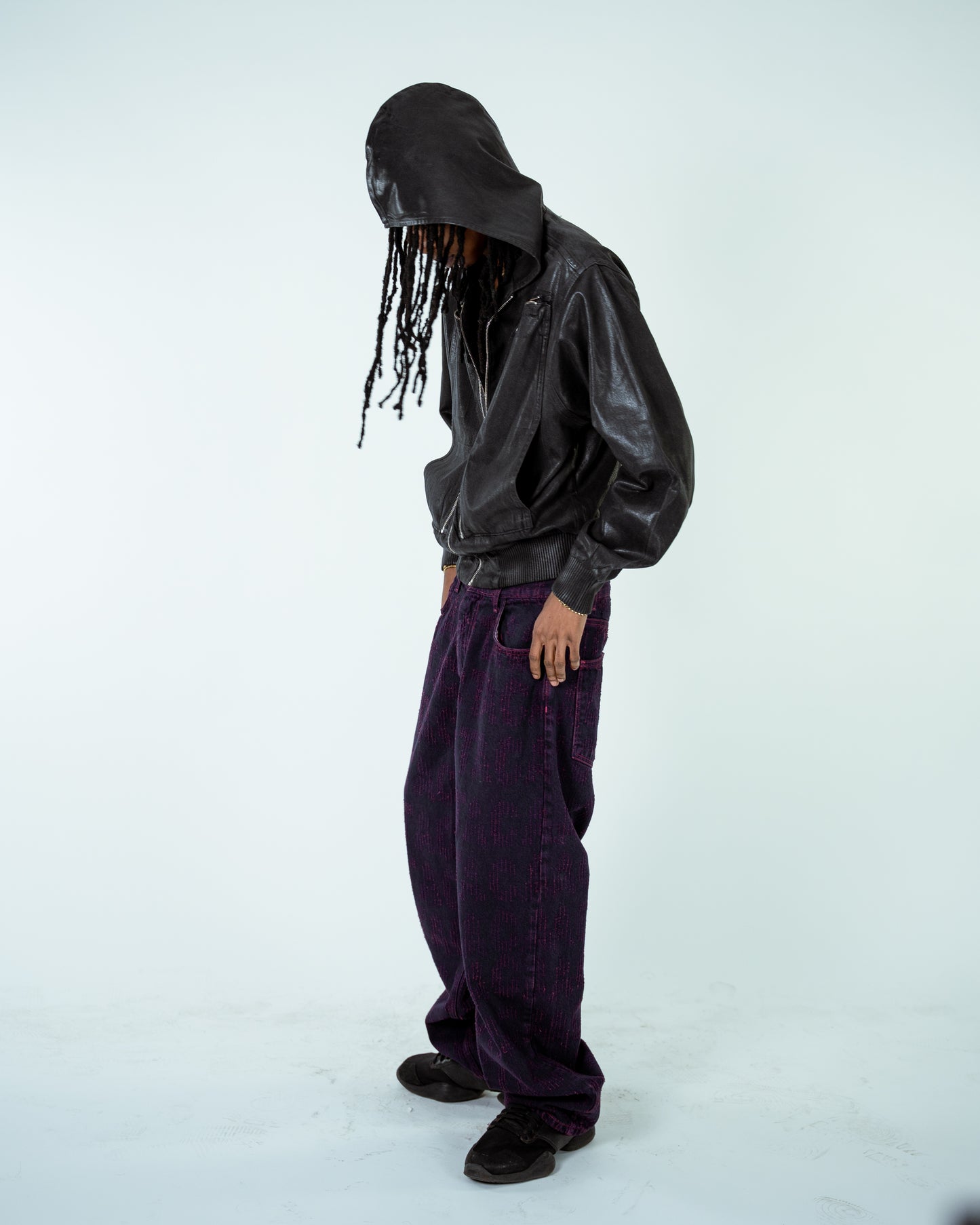 Waxed Denim Bomber Jacket Black